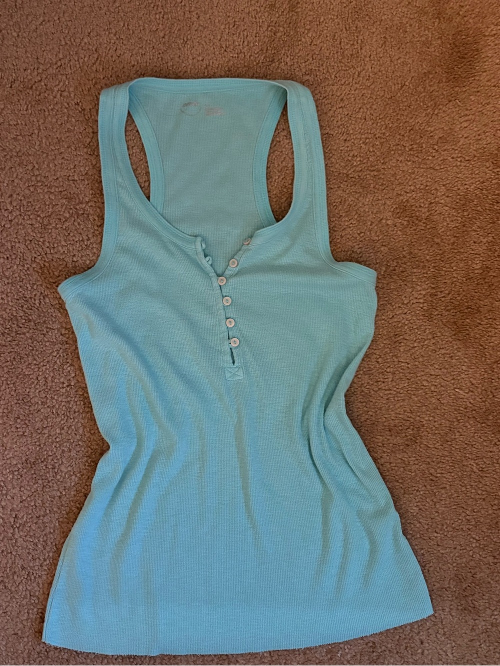 aerie Light Aqua Racerback Henley Tank